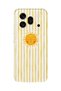 Honor 600 Pro Compatible Yellow Striped Sun Pattern Transparent Phone Case