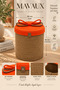 Christmas Wicker Rope Decorative 30X30 Covered Wicker Rope Basket Mesh Rope Basket Organizer Storage Box Home Office Kitchen Bathroom Bedroom Multipurpose - 4