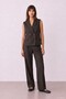 Button Detailed Vest Brown