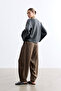 Khaki Pleated Shalwar Pants - 6