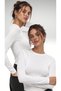 Women's 2-Piece White Crew Neck Bodysuit