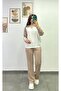 Two-Color Block Transition Suit with Zipper Detail at the Collar, Elastic Waist and Pockets - 2