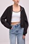 Hooded Basic Zippered Sweatshirt - 2