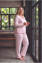 Reported Interlock Fabric Collar Buttoned Winter Plus Size Women's Pajama Set 2900 - 4