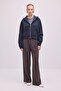 Hooded Basic Zippered Sweatshirt - 3