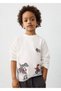 Boy's Cream Dinosaur Detailed Long Sleeve Tshirt - 2