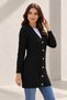 Women's V-Neck Long Sleeve Buttoned Chain Knit Patterned Embossed Black Knitwear Cardigan - 5