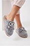Women's Owl Figured Plush House Slippers Closed Toe Open Heel Plush Insole Winter Comfortable Slippers - 4
