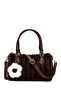 Women's Brown Long Strap Plush Shoulder Bag with Accessories Wb20002357