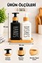 Set of 2 Liquid Soap Dispensers with Bamboo Tray, Kitchen Dishwashing Liquid Dispenser Set - 2