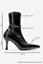 Andora Black Wrinkled Patent Leather Women's Heeled Boots - 4