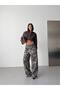 Trend Special Design High Waist Foldable Belt Detail Waist-Accentuating Camouflage Jeans Palazzo Jean Pants-High Rise Foldable Belt Detail Camouflage Jeans - 4