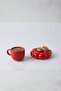 95 ml Daisy Shaped Ceramic Red Turkish Coffee Cup Set Mit1350 - 5