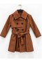 Girl's 8-12 Years Old Buttoned Belted Trench Coat - 2