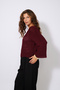 Openwork Knitted Italian Sleeve Knitwear Sweater Burgundy - 2
