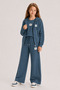 9-15 Years Old Luxery Colorce Girls' 3-Piece Set - Midnight Blue - 2