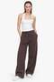 Three-Thread Wide-Leg Pocket Lace-Up Sweatpants