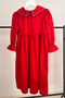 Girl's Festive Red Cotton Poplin White Crochet Embroidered Midi Length October 29Th Special Occasion Dress - 7