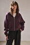 Hooded Basic Zippered Sweatshirt