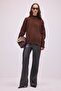 Wide-Legged Leather Pants with Elastic Waist - 2