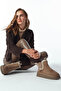 Women's Mink Thick Soled Patterned Suede Leather Teddy Boots Wf530014Ds - 2