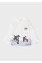 Boy's Cream Dinosaur Detailed Long Sleeve Tshirt - 3