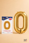Gold Foil Balloon Letter O 40 Inch 102 Cm, Helium Compatible Gold Color Large Size Letter Balloon
