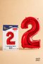 Red Foil Balloon Number 2 16 Inch 40 Cm, 2 Year Old Balloon, Birthday Party Decoration