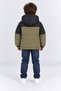 Boy's Hooded Plush Lined Water Repellent Winter Coat Yellow Khaki and Gray Color Ak4292 - 5