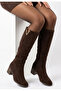 Women's Boots Brown Suede Stylish Fevo