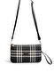 Black - Black Striped Plaid Women's Crossbody Bag Sp1291