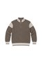 Men's Large Size Mink Hattush Zipper High Collar Patterned Knitwear Sweater 3Xl-4Xl-5Xl-6Xl - 4