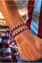 2 Pieces Burgundy Blue Fan Bracelet Macrame Handmade Adjustable Unisex Knitted Sports Burgundy Blue Rope Bracelet - 6