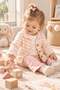 Baby Girl 3-Piece Set Scallop Detailed Striped Knitwear Cardigan Heart Rabbit Long Sleeve T-Shirt 6-9-12-18- - 4