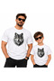 Father Son Wolf Patterned White T-Shirt Price Is for One Piece