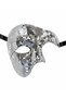 Glass Mirrored Single Eye Venetian Mask Shiny Disco Party Costume Mask - 2
