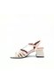 Beige Genuine Leather Women's Sandals 5 cm Block Heels with Buckle Stylish Summer Shoes - 2