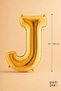 Gold Foil Balloon Letter J 40 Inch 102 Cm, Helium Compatible Gold Color Large Size Letter Balloon - 2