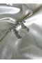 Women's Silver Color Blue Stone Steel Dangle Earrings - 2