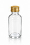 6 Pieces of 50 ml Glass Ginger Shot Bottles – Mini Beverage Bottles with Gold Lids - 2
