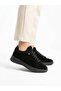 Women's Black Genuine Leather Orthopedic Sole Rubber Laced Casual Shoes - 2
