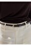 Brown&Sliver Belt (1.30 cm Leather, 2.40 cm Buckle Width)