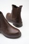 Women's Brown Leather Side Elastic Casual Boots - 2