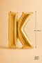 Gold Foil Balloon Letter K 16 Inch 40 Cm, Gold Color Name and Birthday Party Decoration - 2