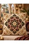 Arabian Horse Hawk Palace and Mandala Patterned Embroidery-Looking Digital Printed Set of 4 Throw Pillow Covers - 6
