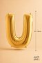 Gold Foil Balloon Letter U 40 Inch 102 Cm, Helium Compatible Gold Color Large Size Letter Balloon - 2