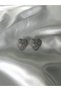 Women's Silver Color Stone Stylish Steel Heart Earrings