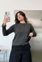 Women's Sleeveless and Skirted Knitwear Sweater Anthracite - 27K 2652 - 4