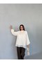Ecru Floral Detailed Pleated Chiffon Blouse - 2