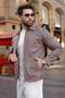 Camel Zippered Lined Cashmere Men's Jacket E7207